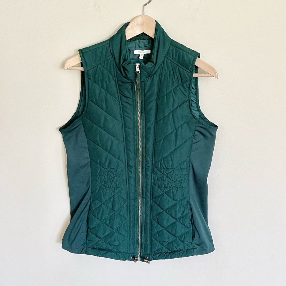 NEW Maurices Gilet Quilted Pine Green Zip Up Puffer Vest Women’s size Small - Picture 2 of 8